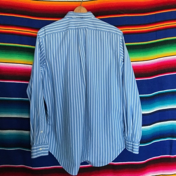 Polo Button Down Striped Men’s Classic Fit Pink Po - Picture 4 of 6
